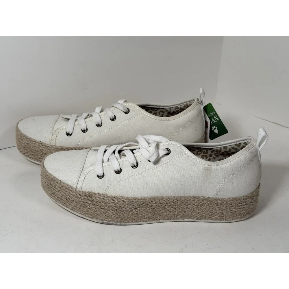 Skechers, Bobs Sesame Espadrille Lace Up Sneakers, White, Size 9.5